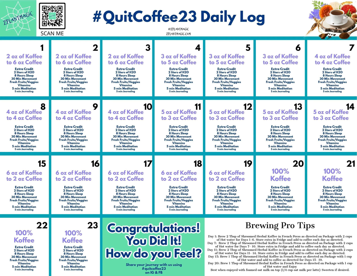 Our quit coffee protocol, designed to help you quit caffeine in under a month. Goodbye caffeine withdrawal, hello sustainable energy