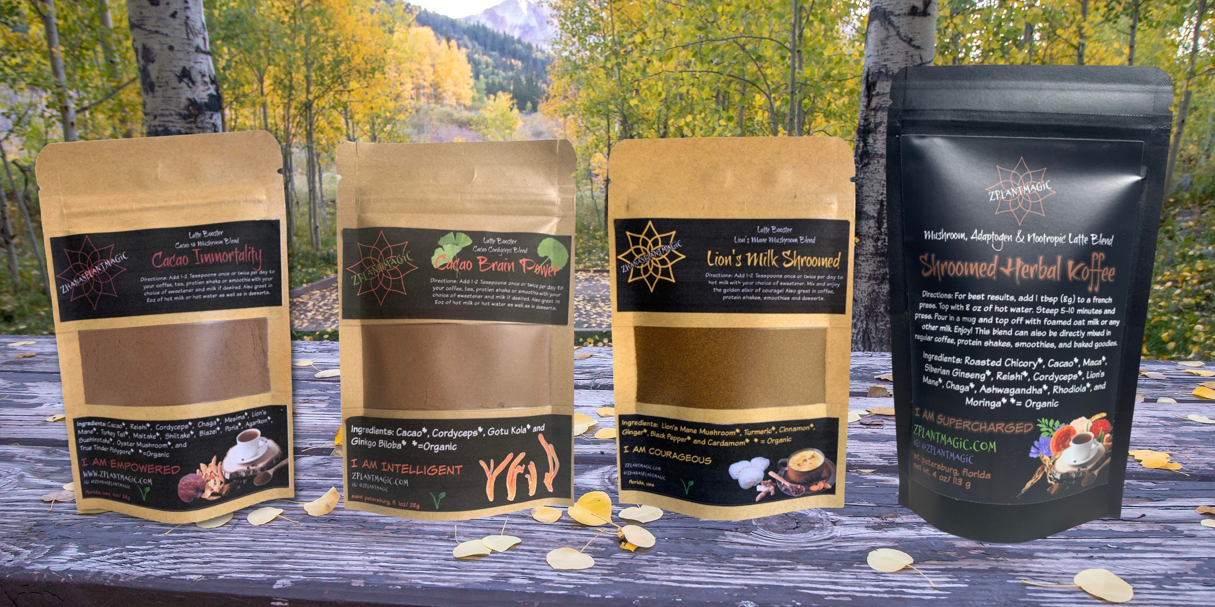Mushroom Coffee Blends without Coffee, Caffeine, Sugar or Fillers!