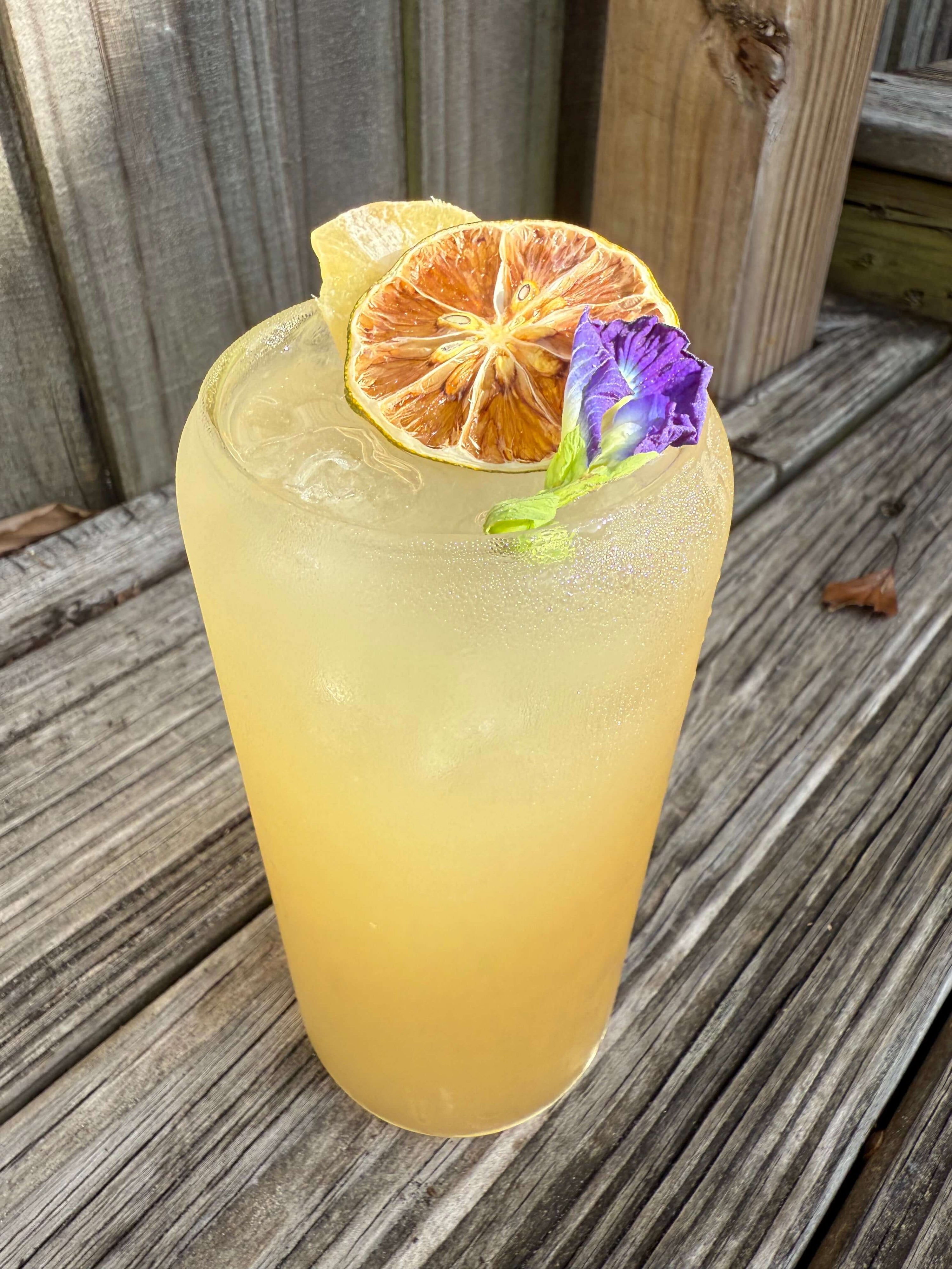 Mellow Apple mushroom mocktail with citrus and ginger for calm and relaxation