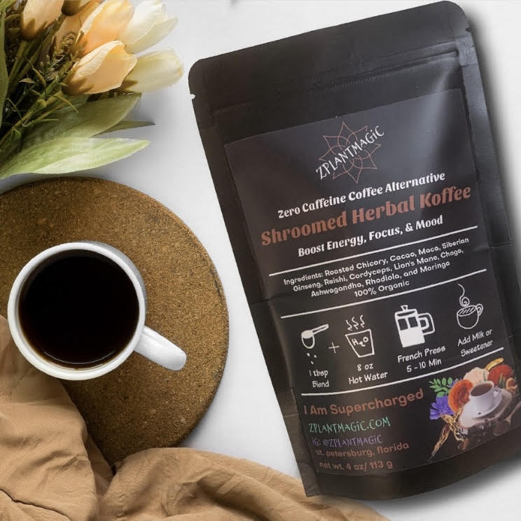 Shroomed Herbal Koffee - Mushroom Coffee Alternative that Tastes Like Coffee! No caffeine or coffee added